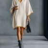 Relaxed-fit Linen-blend V-neck Dress