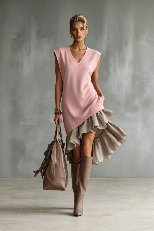 03e8b8c6-75e4-4754-b540-0668dcfe54e0.jpg Solid-color Casual European-American Style Flounced Midi Skirt