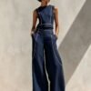 055fd16a-8a03-4abe-8a17-fdde903b86dd.jpg Sleeveless Color-Block Wide-Leg Pants Set Womens Summer Casual Chic Two-Piece Outfit