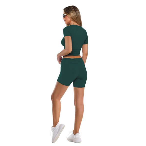 Short-sleeve Crew-neck Pullover And Slim-fit Shorts Set Comfortable To Wear