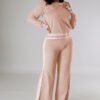 Womens Wide-Leg Casual Long Pants Set
