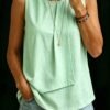 0bc002f1-56c4-4573-aca9-100258ecf534.jpg Womens Solid-color Crew-neck Loose-fitting Sleeveless Tank Top