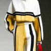 Color-block Sporty Hoodie And Wide-leg Pants Set