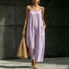 Springsummer Strap Jumpsuit Loose-fit Simple And Elegant Sleeveless