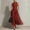 Elegant Solid-color Loose-fitting Minimalist Casual Dress