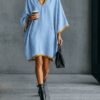 Relaxed-fit Linen-blend V-neck Dress