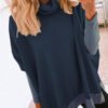 Women's High Neck Knitted Sweater Loose Sweatshirt