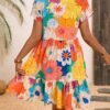 Summer New Floral-print Midi Dress Elegant One-piece Gown