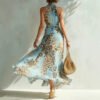 2d5b318a-9576-42d0-8bfb-6688db148875.jpg Leopard-print Sleeveless Maxi Dress Halter-neck Printed Gown