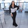 Womens Long-Sleeve Zip-Up Two-Piece Jacket