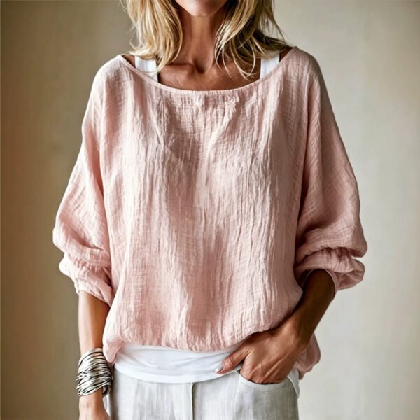 Womens Loose-fit Off-shoulder Top With Batwing Sleeves