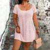 Fashionable Square-neck Short Camisole Dress