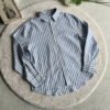 Retro Blue And White Striped Washed 100 Cotton Shirt