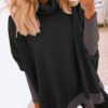 Women's High Neck Knitted Sweater Loose Sweatshirt