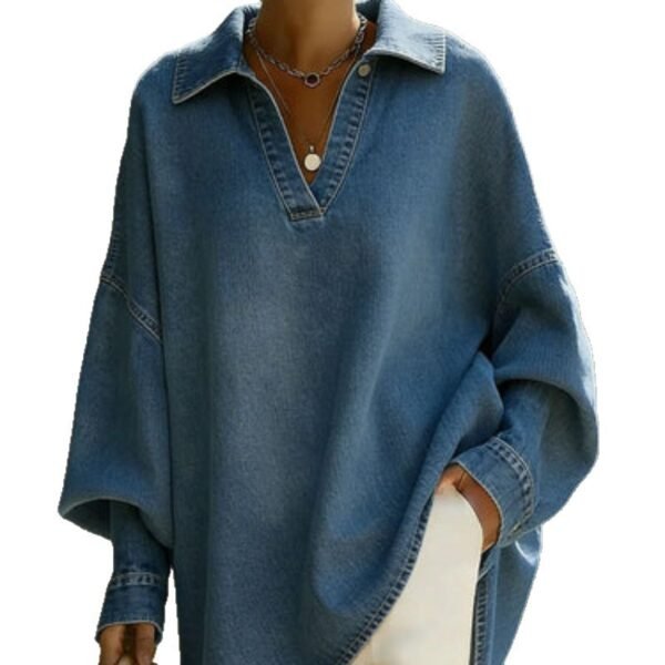 39680421-e6ff-41b4-9046-9c5ad4aec364.jpg Women's Loose-fitting Casual Denim Shirt For Commuting