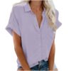 Ladies Lapel Button Shirt Summer