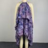 Floral-print Halter-neck High-low Ruffled Dress