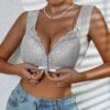 Front-fastening Fixed-cup Lace Camisole Bra