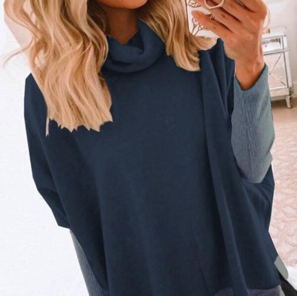 Women's High Neck Knitted Sweater Loose Sweatshirt