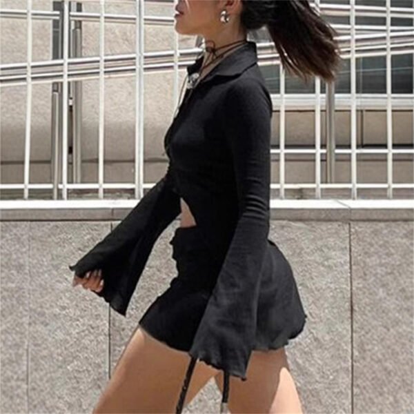 Womens Long-sleeve Off-shoulder, Midriff-baring Top Paired With A Figure-hugging Skirt Set