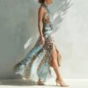 4c8da986-fdda-4b00-8ad1-1aa3842554c2.jpg Leopard-print Sleeveless Maxi Dress Halter-neck Printed Gown