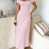 Womens Solid Color Fashionable Bandage Style Loose Dress