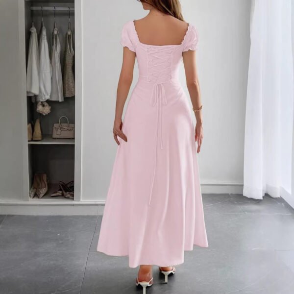 Womens Solid Color Fashionable Bandage Style Loose Dress