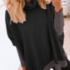 Women's High Neck Knitted Sweater Loose Sweatshirt