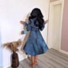 Womens Mid-length Striped Fashionable Casual Dress