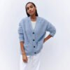 Laid-back Relaxed-fit Knitted Warm Cardigan