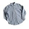 Retro Blue And White Striped Washed 100 Cotton Shirt