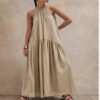 6e6c004e-0563-4f12-9bde-904670783ea1.jpg Halter-neck Sleeveless Cotton-linen Dress