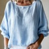 Womens Loose-fit Off-shoulder Top With Batwing Sleeves