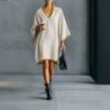 Relaxed-fit Linen-blend V-neck Dress