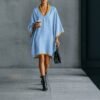 Relaxed-fit Linen-blend V-neck Dress