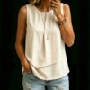 746c0a7f-ea2b-45b8-a642-a8fbb1550bb1.jpg Womens Solid-color Crew-neck Loose-fitting Sleeveless Tank Top