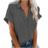Ladies Lapel Button Shirt Summer