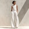 7b6d1059-f737-4420-8a81-5bd9aabac1ba.jpg Sleeveless Color-Block Wide-Leg Pants Set Womens Summer Casual Chic Two-Piece Outfit