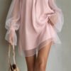 7f16017c-82b1-425c-a93b-a8ebc60d2446.jpg Off-shoulder Loose-fit Pleated Boatneck Dress