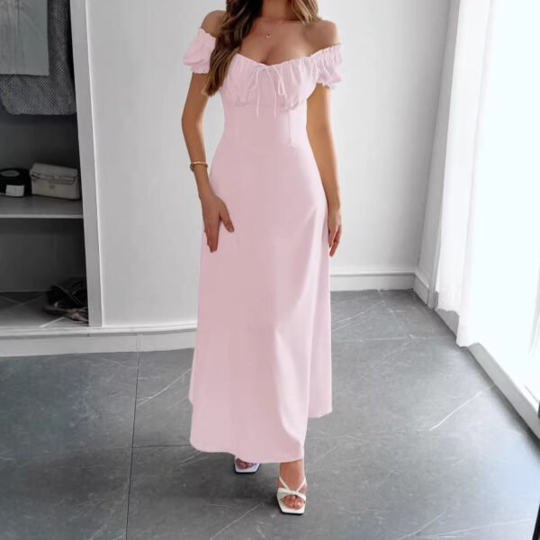 Womens Solid Color Fashionable Bandage Style Loose Dress
