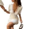 Simple Spliced Lace-Trimmed Holiday Dress