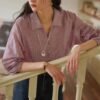 French-striped Lightweight Sun-protection Shirt