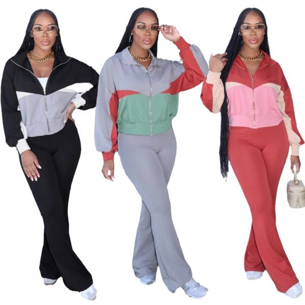 Womens Long-Sleeve Zip-Up Two-Piece Jacket