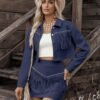 Womens Tassel Faux Suede Loose-fit Set