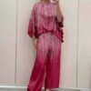 a7034459-e2df-46b1-959b-01d6001f9b3e_water.jpeg Urban Chic Milk Silk Off-Shoulder Loose-Fit Printed Batwing-Sleeve Pants Set