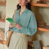 French-striped Lightweight Sun-protection Shirt