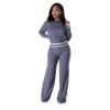 Womens Wide-Leg Casual Long Pants Set