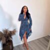 Womens Mid-length Striped Fashionable Casual Dress