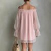 b14a5588-f31a-4487-a128-81fcfc580a12.jpg Off-shoulder Loose-fit Pleated Boatneck Dress