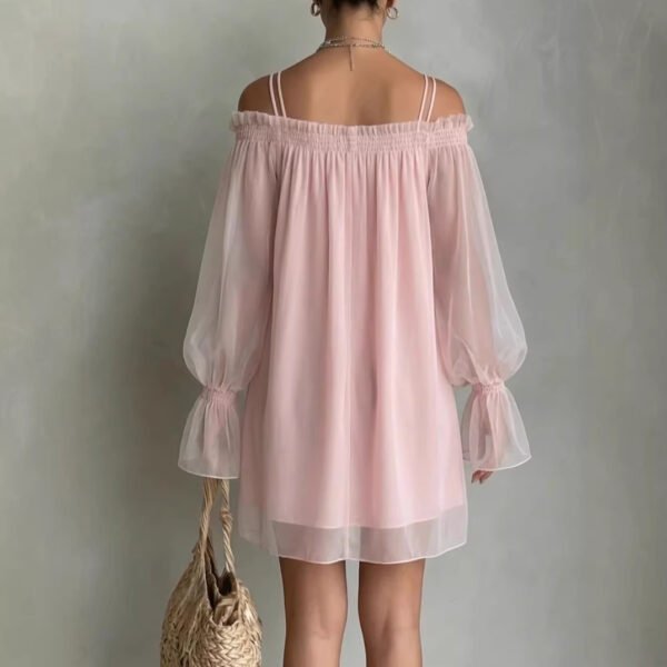 b14a5588-f31a-4487-a128-81fcfc580a12.jpg Off-shoulder Loose-fit Pleated Boatneck Dress